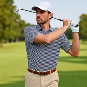 NWT Peter Millar Seaside Wash Striped Polo Shirt M